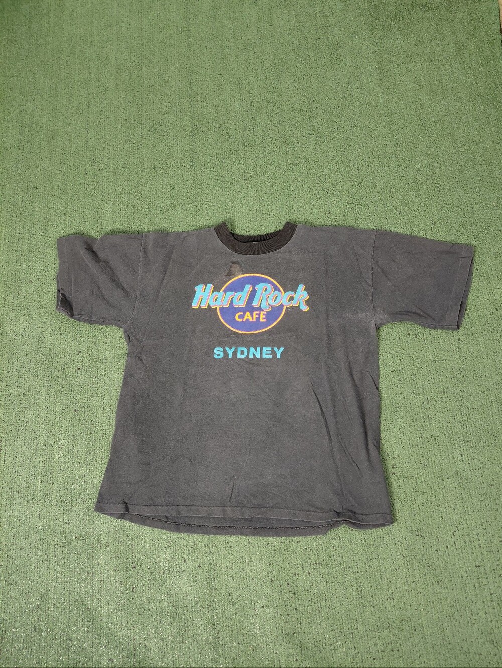 Vintage 1994 Richee Hard Rock Cafe Sydney Australia 90's Dark Gray T Shirt Sz Me